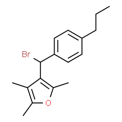 ChemSpider 2D Image | 3-[Bromo(4-propylphenyl)methyl]-2,4,5-trimethylfuran | C17H21BrO