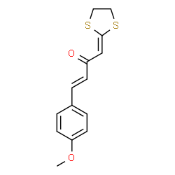 ChemSpider 2D Image | (3E)-1-(1,3-Dithiolan-2-ylidene)-4-(4-methoxyphenyl)-3-buten-2-one | C14H14O2S2