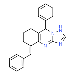 ChemSpider 2D Image | (5E)-5-Benzylidene-9-phenyl-1,5,6,7,8,9-hexahydro[1,2,4]triazolo[5,1-b]quinazoline | C22H20N4