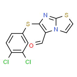 ChemSpider 2D Image | 6-[(3,4-Dichlorophenyl)sulfanyl]imidazo[2,1-b][1,3]thiazole-5-carbaldehyde | C12H6Cl2N2OS2