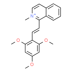 ChemSpider 2D Image | 2-Methyl-1-[(E)-2-(2,4,6-trimethoxyphenyl)vinyl]isoquinolinium | C21H22NO3