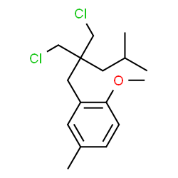 ChemSpider 2D Image | 2-[2,2-Bis(chloromethyl)-4-methylpentyl]-1-methoxy-4-methylbenzene | C16H24Cl2O