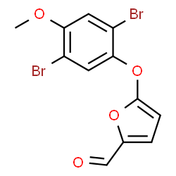 ChemSpider 2D Image | 5-(2,5-Dibromo-4-methoxyphenoxy)-2-furaldehyde | C12H8Br2O4