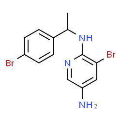 ChemSpider 2D Image | 3-Bromo-N~2~-[1-(4-bromophenyl)ethyl]-2,5-pyridinediamine | C13H13Br2N3