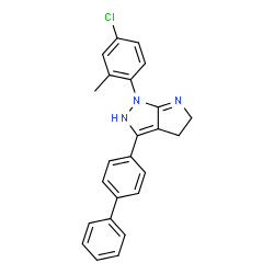 ChemSpider 2D Image | 3-(4-Biphenylyl)-1-(4-chloro-2-methylphenyl)-1,2,4,5-tetrahydropyrrolo[2,3-c]pyrazole | C24H20ClN3