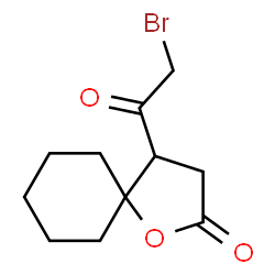 ChemSpider 2D Image | 1-Oxaspiro[4.5]decan-2-one, 4-bromoacetyl- | C11H15BrO3