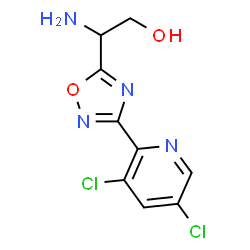 ChemSpider 2D Image | 2-Amino-2-[3-(3,5-dichloro-2-pyridinyl)-1,2,4-oxadiazol-5-yl]ethanol | C9H8Cl2N4O2