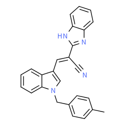 ChemSpider 2D Image | (2E)-2-(1H-Benzimidazol-2-yl)-3-[1-(4-methylbenzyl)-1H-indol-3-yl]acrylonitrile | C26H20N4
