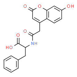 ChemSpider 2D Image | N-[(7-Hydroxy-2-oxo-2H-chromen-4-yl)acetyl]phenylalanine | C20H17NO6