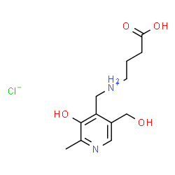 ChemSpider 2D Image | 3-Carboxy-N-{[3-hydroxy-5-(hydroxymethyl)-2-methyl-4-pyridinyl]methyl}-1-propanaminium chloride | C12H19ClN2O4