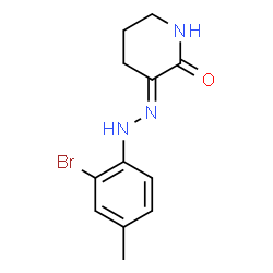 ChemSpider 2D Image | (3E)-3-[(2-Bromo-4-methylphenyl)hydrazono]-2-piperidinone | C12H14BrN3O