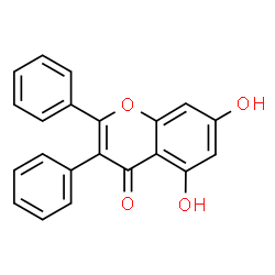 ChemSpider 2D Image | 5,7-Dihydroxy-2,3-diphenyl-4H-chromen-4-one | C21H14O4