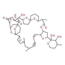 ChemSpider 2D Image | 1-C-(35-Carboxy-28-hydroxy-5,7,9,19,29-pentamethyl-18,31-dioxo-13,17,38,39,40,41,42,43-octaoxaoctacyclo[31.4.1.1~1,35~.1~2,5~.1~20,24~.1~24,27~.1~29,32~.0~12,16~]tritetraconta-8,10-dien-14-yl)-3,4-did
eoxy-3-methylpentopyranose | C47H68O16