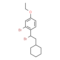 ChemSpider 2D Image | 2-Bromo-1-(1-bromo-2-cyclohexylethyl)-4-ethoxybenzene | C16H22Br2O