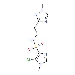 ChemSpider 2D Image | 5-Chloro-1-methyl-N-[2-(1-methyl-1H-1,2,4-triazol-3-yl)ethyl]-1H-imidazole-4-sulfonamide | C9H13ClN6O2S