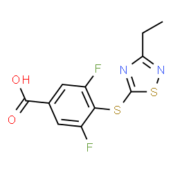 ChemSpider 2D Image | 4-[(3-Ethyl-1,2,4-thiadiazol-5-yl)sulfanyl]-3,5-difluorobenzoic acid | C11H8F2N2O2S2