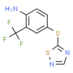 ChemSpider 2D Image | 4-(1,2,4-Thiadiazol-5-ylsulfanyl)-2-(trifluoromethyl)aniline | C9H6F3N3S2