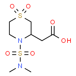 ChemSpider 2D Image | [4-(Dimethylsulfamoyl)-1,1-dioxido-3-thiomorpholinyl]acetic acid | C8H16N2O6S2
