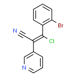 ChemSpider 2D Image | (2E)-3-(2-Bromophenyl)-3-chloro-2-(3-pyridinyl)acrylonitrile | C14H8BrClN2
