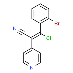 ChemSpider 2D Image | (2E)-3-(2-Bromophenyl)-3-chloro-2-(4-pyridinyl)acrylonitrile | C14H8BrClN2
