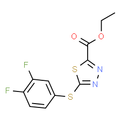 ChemSpider 2D Image | Ethyl 5-[(3,4-difluorophenyl)sulfanyl]-1,3,4-thiadiazole-2-carboxylate | C11H8F2N2O2S2