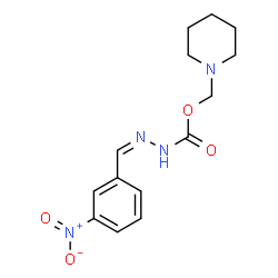 ChemSpider 2D Image | 1-Piperidinylmethyl (2Z)-2-(3-nitrobenzylidene)hydrazinecarboxylate | C14H18N4O4