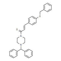 ChemSpider 2D Image | (2E)-3-[4-(Benzyloxy)phenyl]-1-[4-(diphenylmethyl)-1-piperazinyl]-2-propen-1-one | C33H32N2O2
