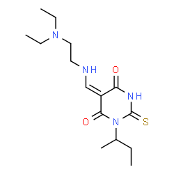 ChemSpider 2D Image | (5E)-1-sec-Butyl-5-({[2-(diethylamino)ethyl]amino}methylene)-2-thioxodihydro-4,6(1H,5H)-pyrimidinedione | C15H26N4O2S