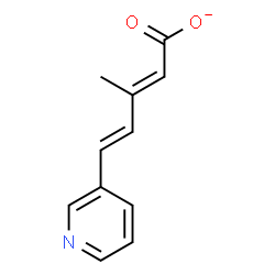 ChemSpider 2D Image | (2E,4E)-3-Methyl-5-(3-pyridinyl)-2,4-pentadienoate | C11H10NO2
