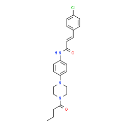 ChemSpider 2D Image | (2E)-N-[4-(4-Butyryl-1-piperazinyl)phenyl]-3-(4-chlorophenyl)acrylamide | C23H26ClN3O2