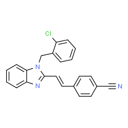 ChemSpider 2D Image | 4-{(E)-2-[1-(2-Chlorobenzyl)-1H-benzimidazol-2-yl]vinyl}benzonitrile | C23H16ClN3