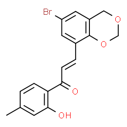 ChemSpider 2D Image | (2E)-3-(6-Bromo-4H-1,3-benzodioxin-8-yl)-1-(2-hydroxy-4-methylphenyl)-2-propen-1-one | C18H15BrO4