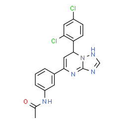 ChemSpider 2D Image | N-{3-[7-(2,4-Dichlorophenyl)-1,7-dihydro[1,2,4]triazolo[1,5-a]pyrimidin-5-yl]phenyl}acetamide | C19H15Cl2N5O