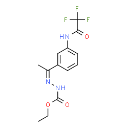 ChemSpider 2D Image | Ethyl (2Z)-2-(1-{3-[(trifluoroacetyl)amino]phenyl}ethylidene)hydrazinecarboxylate | C13H14F3N3O3