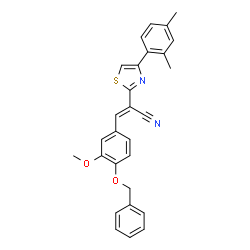 ChemSpider 2D Image | (2E)-3-[4-(Benzyloxy)-3-methoxyphenyl]-2-[4-(2,4-dimethylphenyl)-1,3-thiazol-2-yl]acrylonitrile | C28H24N2O2S