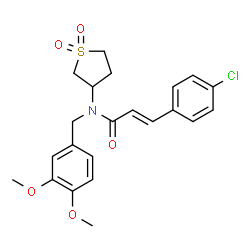 ChemSpider 2D Image | (2E)-3-(4-Chlorophenyl)-N-(3,4-dimethoxybenzyl)-N-(1,1-dioxidotetrahydro-3-thiophenyl)acrylamide | C22H24ClNO5S