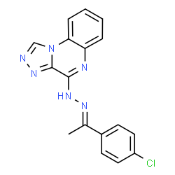 ChemSpider 2D Image | 4-{(2E)-2-[1-(4-Chlorophenyl)ethylidene]hydrazino}[1,2,4]triazolo[4,3-a]quinoxaline | C17H13ClN6