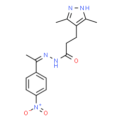 ChemSpider 2D Image | 3-(3,5-Dimethyl-1H-pyrazol-4-yl)-N'-[(1Z)-1-(4-nitrophenyl)ethylidene]propanehydrazide | C16H19N5O3