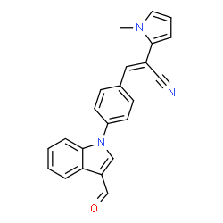 ChemSpider 2D Image | (2Z)-3-[4-(3-Formyl-1H-indol-1-yl)phenyl]-2-(1-methyl-1H-pyrrol-2-yl)acrylonitrile | C23H17N3O
