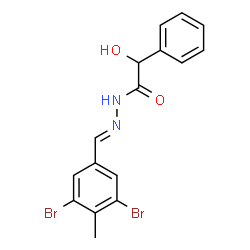 ChemSpider 2D Image | N'-[(E)-(3,5-Dibromo-4-methylphenyl)methylene]-2-hydroxy-2-phenylacetohydrazide | C16H14Br2N2O2