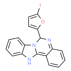ChemSpider 2D Image | 6-(5-Iodo-2-furyl)-6,12-dihydrobenzimidazo[1,2-c]quinazoline | C18H12IN3O