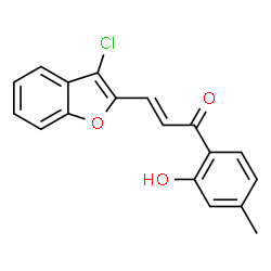 ChemSpider 2D Image | (2E)-3-(3-Chloro-1-benzofuran-2-yl)-1-(2-hydroxy-4-methylphenyl)-2-propen-1-one | C18H13ClO3