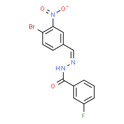 ChemSpider 2D Image | N'-[(Z)-(4-Bromo-3-nitrophenyl)methylene]-3-fluorobenzohydrazide | C14H9BrFN3O3