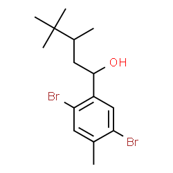 ChemSpider 2D Image | 1-(2,5-Dibromo-4-methylphenyl)-3,4,4-trimethyl-1-pentanol | C15H22Br2O