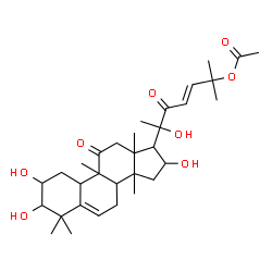 ChemSpider 2D Image | (23E)-1,2,16,20-Tetrahydroxy-9,10,14-trimethyl-11,22-dioxo-4,9-cyclo-9,10-secocholesta-5,23-dien-25-yl acetate | C32H48O8