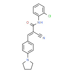 ChemSpider 2D Image | (2E)-N-(2-Chlorophenyl)-2-cyano-3-[4-(1-pyrrolidinyl)phenyl]acrylamide | C20H18ClN3O