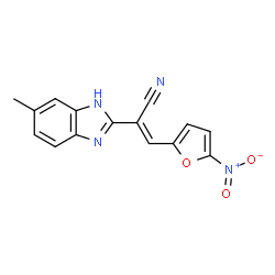 ChemSpider 2D Image | (2E)-2-(6-Methyl-1H-benzimidazol-2-yl)-3-(5-nitro-2-furyl)acrylonitrile | C15H10N4O3