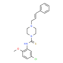 ChemSpider 2D Image | N-(5-Chloro-2-methoxyphenyl)-4-[(2E)-3-phenyl-2-propen-1-yl]-1-piperazinecarbothioamide | C21H24ClN3OS