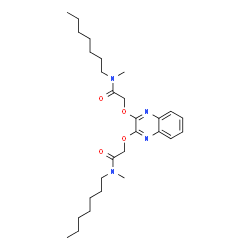 ChemSpider 2D Image | 2,2'-[2,3-Quinoxalinediylbis(oxy)]bis(N-heptyl-N-methylacetamide) | C28H44N4O4
