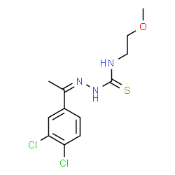 ChemSpider 2D Image | (2Z)-2-[1-(3,4-Dichlorophenyl)ethylidene]-N-(2-methoxyethyl)hydrazinecarbothioamide | C12H15Cl2N3OS
